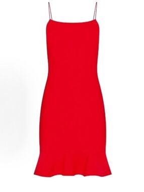 Likely Red Spaghetti-Strap Ruffle-Hem Mini Dress Size 0